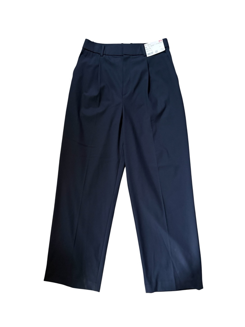Uniqlo Wide Leg Pleated Pants Women’s 28 - 29 Navy Blue High Waisted Trousers